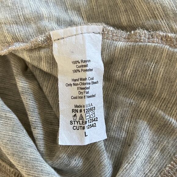 SushiFlower L Cream & Gray Chiffon/ Knit Sleeveless Blouse Embellished Y2K - Picture 8 of 9